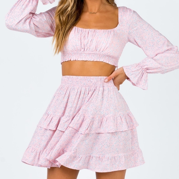 Princess Polly The Susanna Pink Floral Skirt Set - Picture 3 of 5